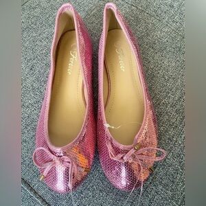 Nwot-forever Ballerina Flats Shoes size 6 in sequins pink 2024 new trend